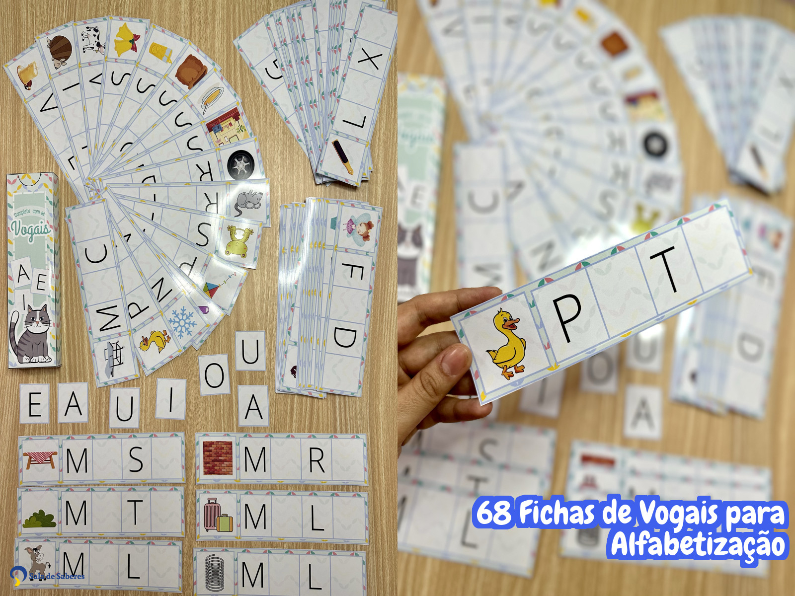 Preview de 68 Fichas de Vogais para Alfabetização