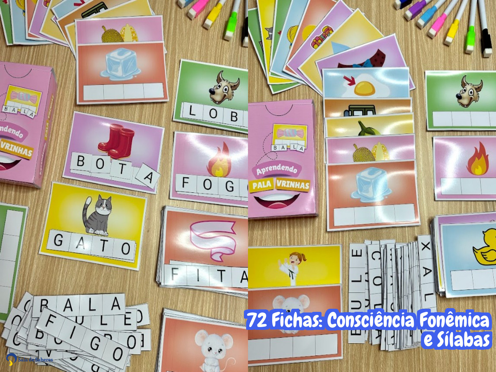 Preview de 72 Fichas: Consciência Fonêmica e Sílabas