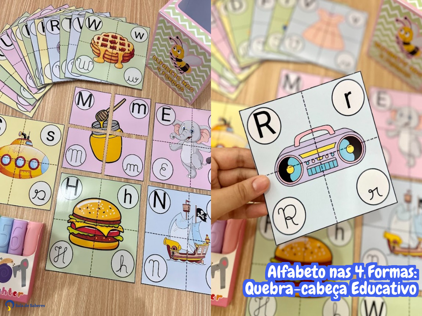 Preview de Alfabeto nas 4 Formas: Quebra-cabeça Educativo