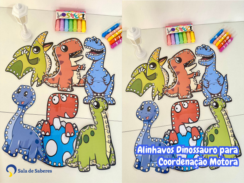 Imagem de Alinhavos Dinossauro para Coordenação Motora