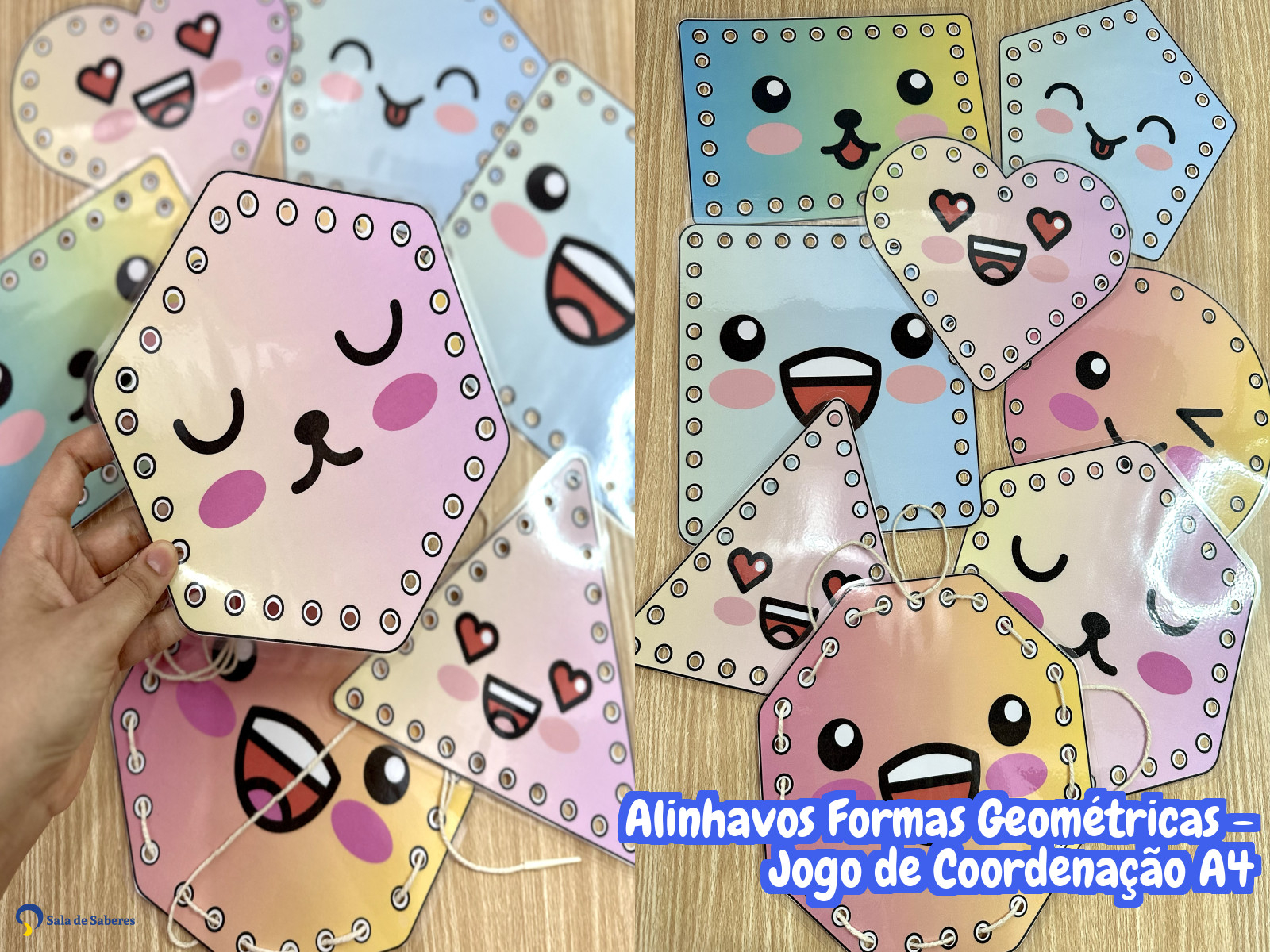 Preview de Alinhavos Formas Geométricas - Jogo de Coordenação A4