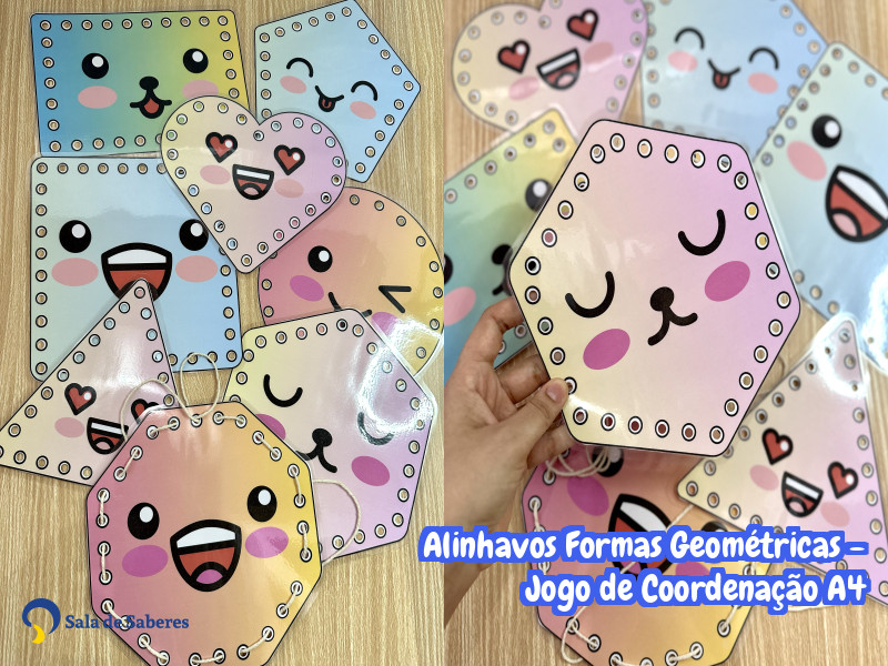 Imagem de Alinhavos Formas Geométricas - Jogo de Coordenação A4
