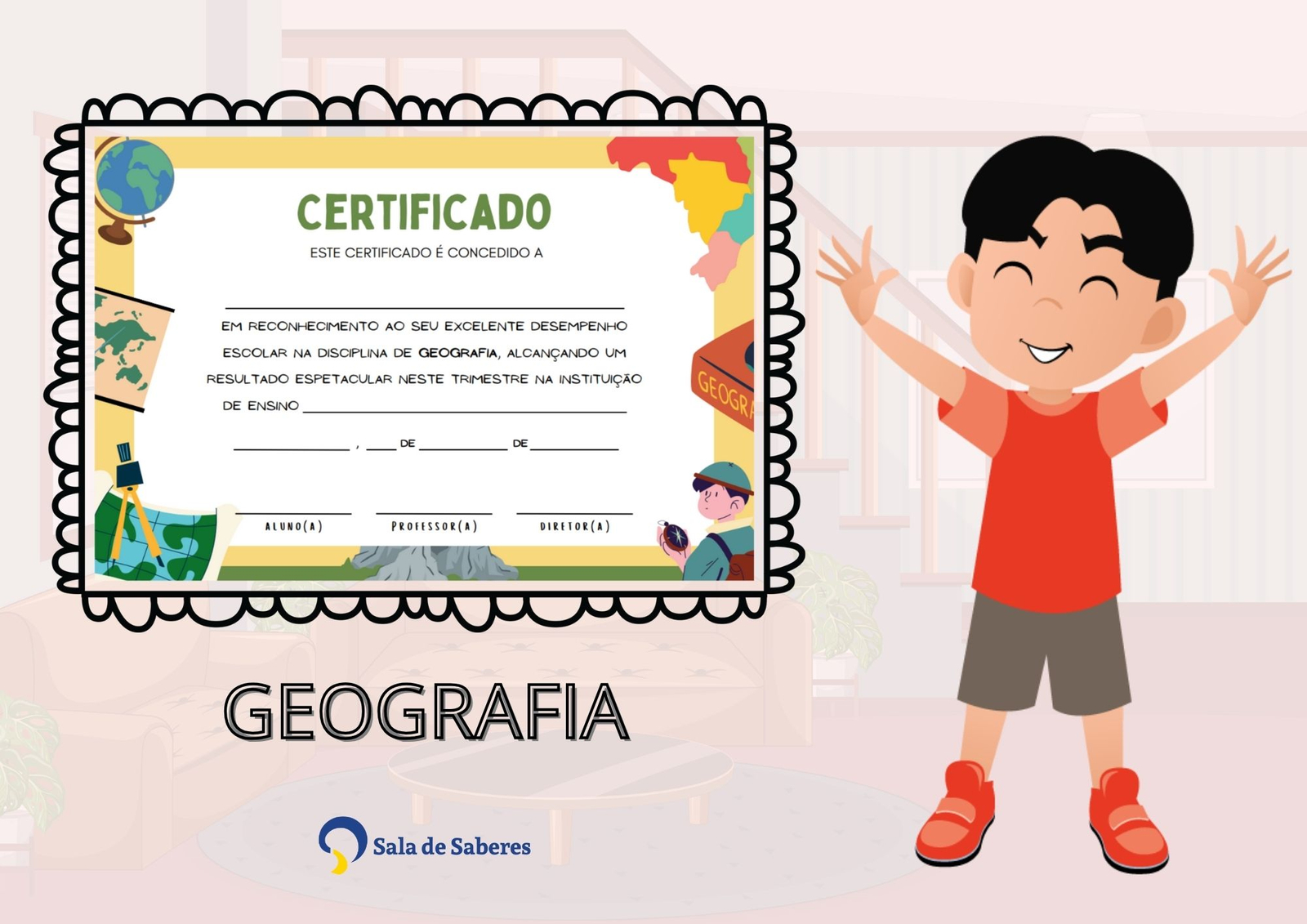Imagem de Certificado de Geografia - por Desempenho Escolar