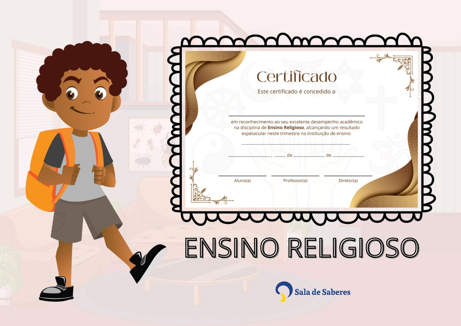 Preview de Certificado de Ensino Religioso - por Desempenho Escolar