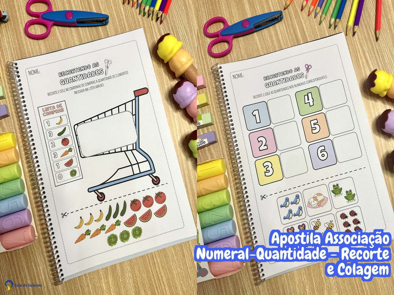 Preview de Apostila Associação Numeral-Quantidade - Recorte e Colagem