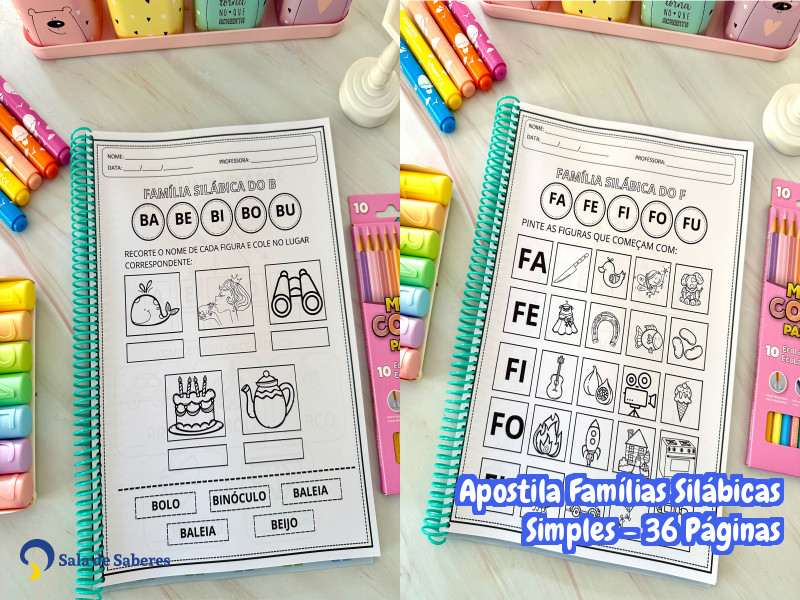 Imagem de Apostila Famílias Silábicas Simples - 36 Páginas
