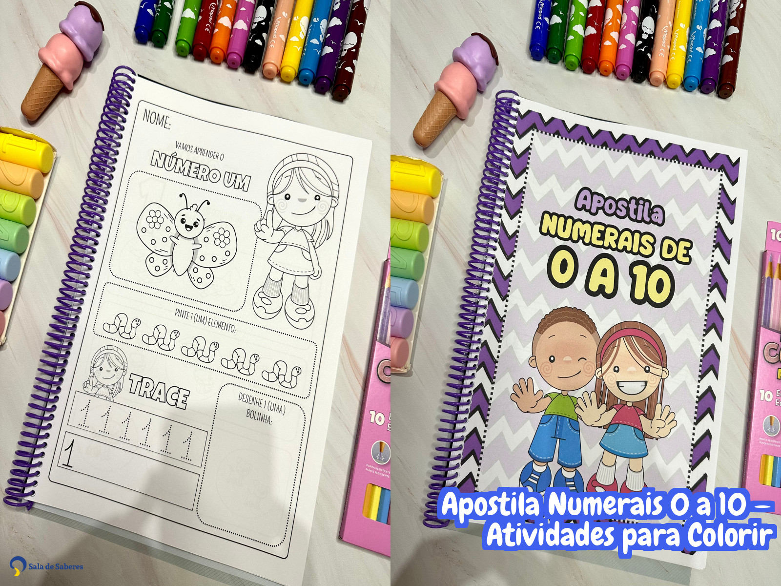 Preview de Apostila Numerais 0 a 10 — Atividades para Colorir