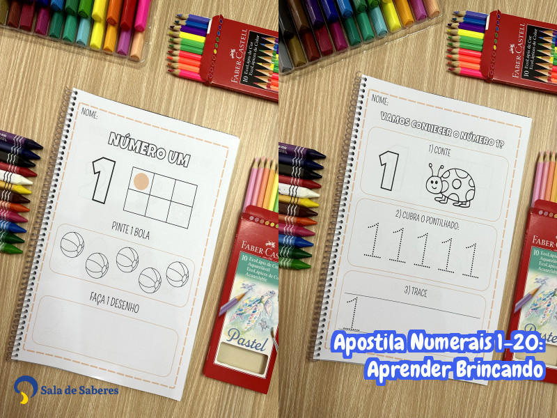 Imagem de Apostila Numerais 1-20: Aprender Brincando
