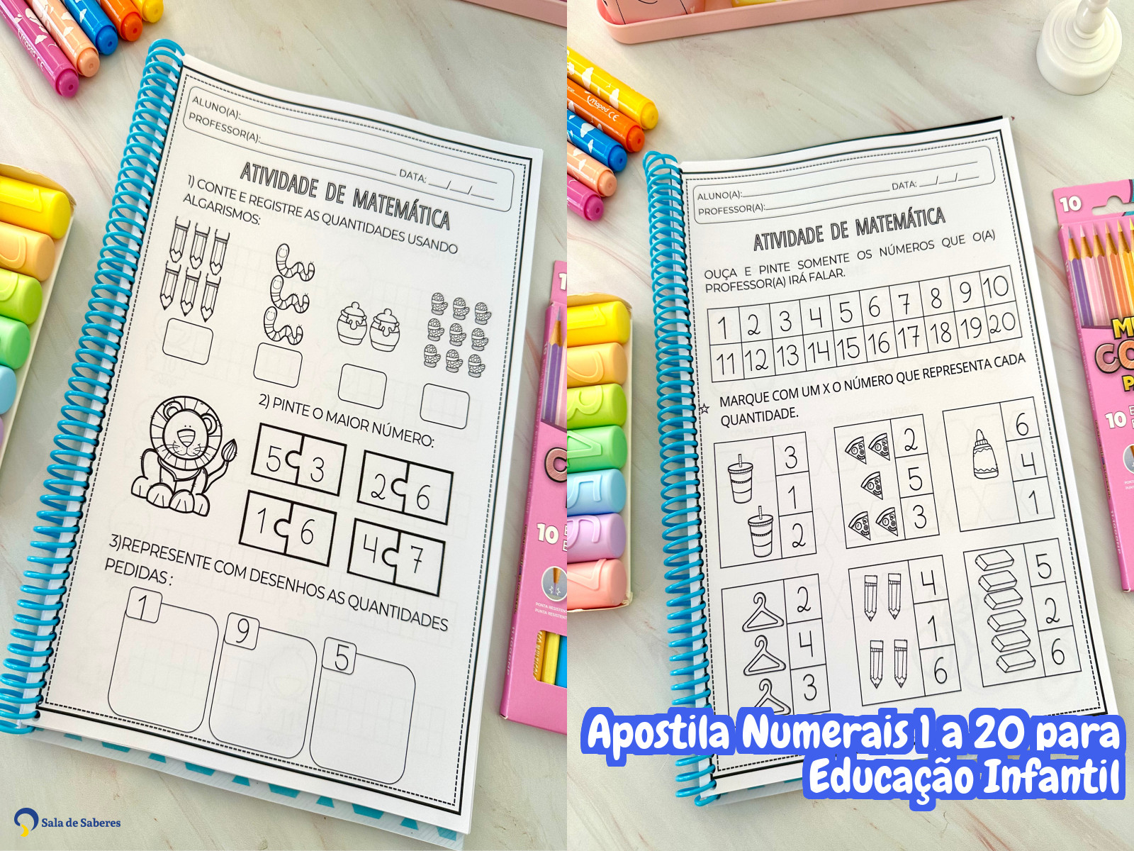 Preview de Apostila Numerais 1 a 20 para Educação Infantil