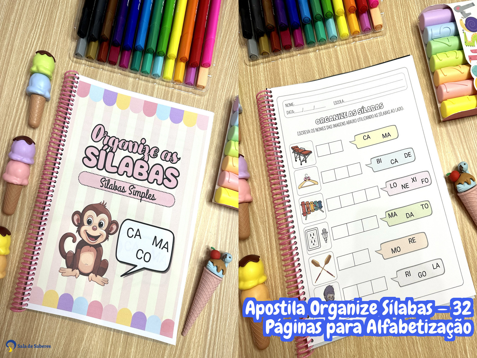 Preview de Apostila Organize Sílabas Simples - Alfabetização