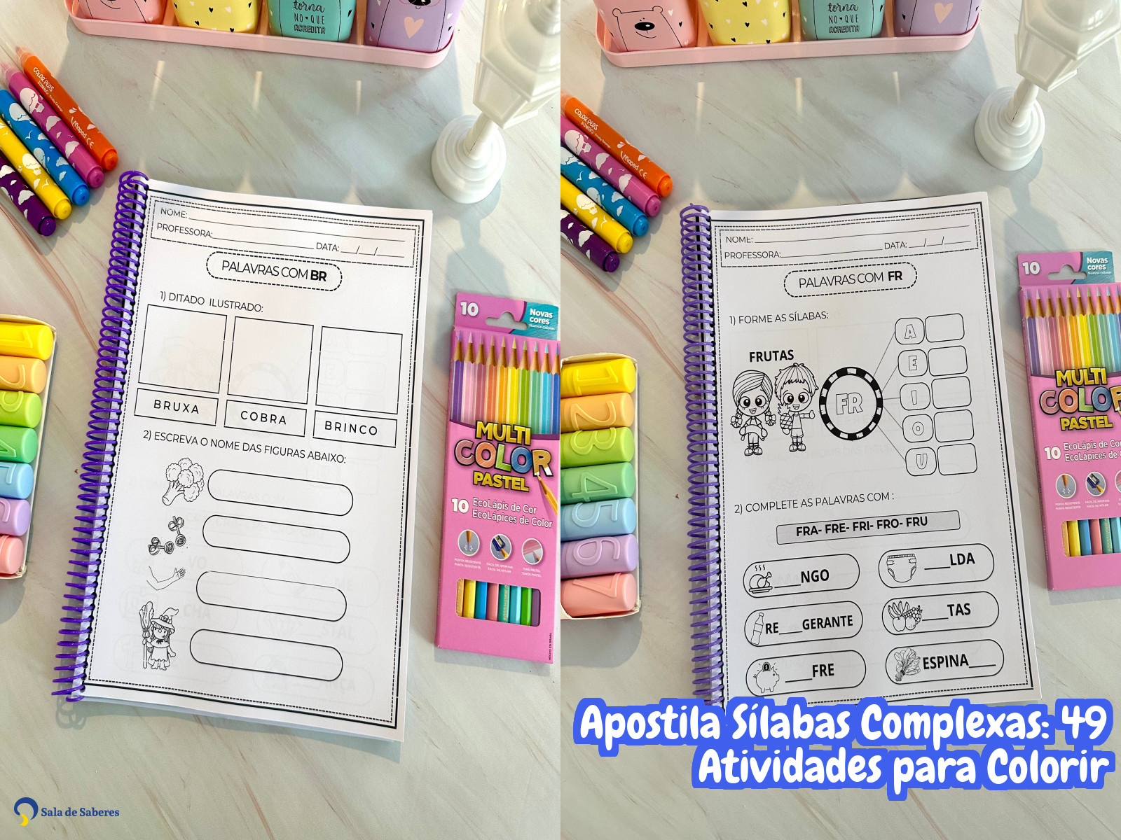 Preview de Apostila Sílabas Complexas: 49 Atividades para Colorir