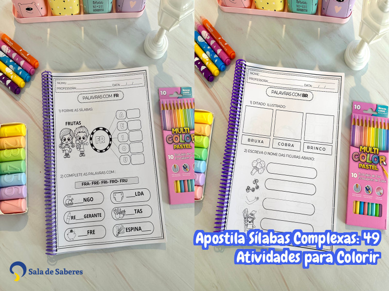 Imagem de Apostila Sílabas Complexas: 49 Atividades para Colorir