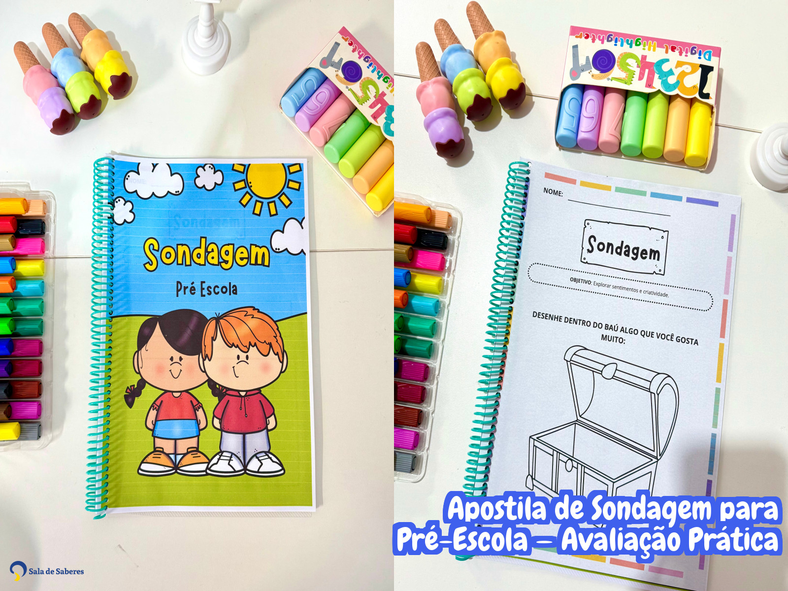 Preview de Apostila de Sondagem para Pré-Escola — Avaliação Prática