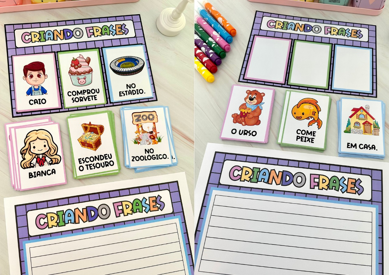 Preview de Atividade Criando Frases para Anos Iniciais
