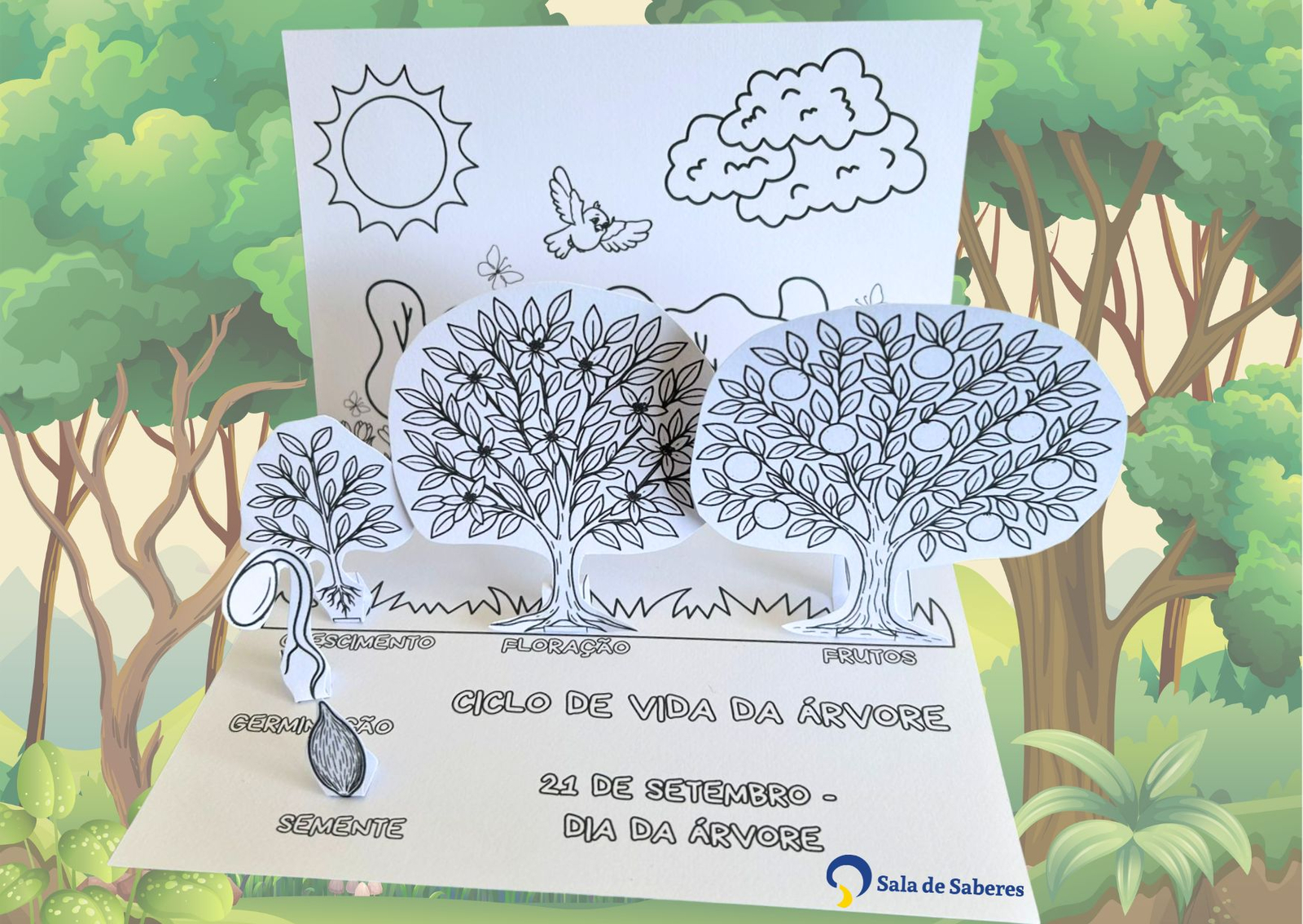 Preview de Atividade Interativa: Ciclo de Vida da Árvore - Dia da Árvore