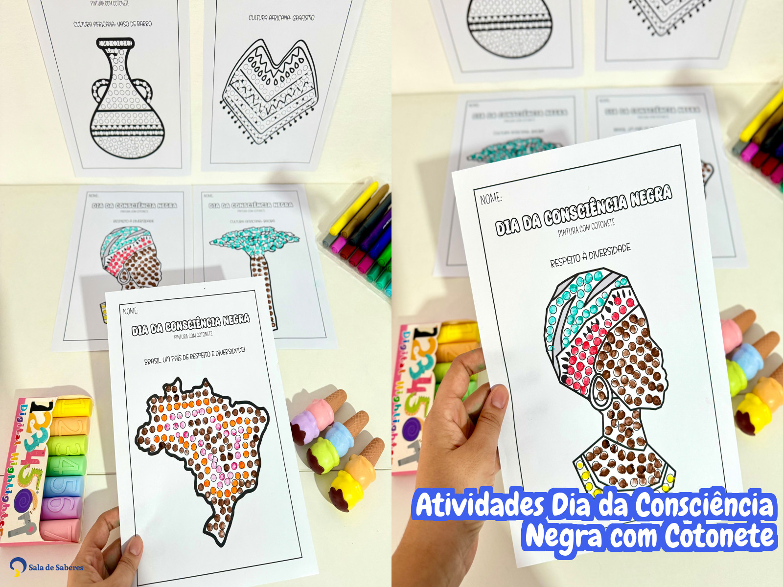 Preview de Atividades Dia da Consciência Negra com Cotonete