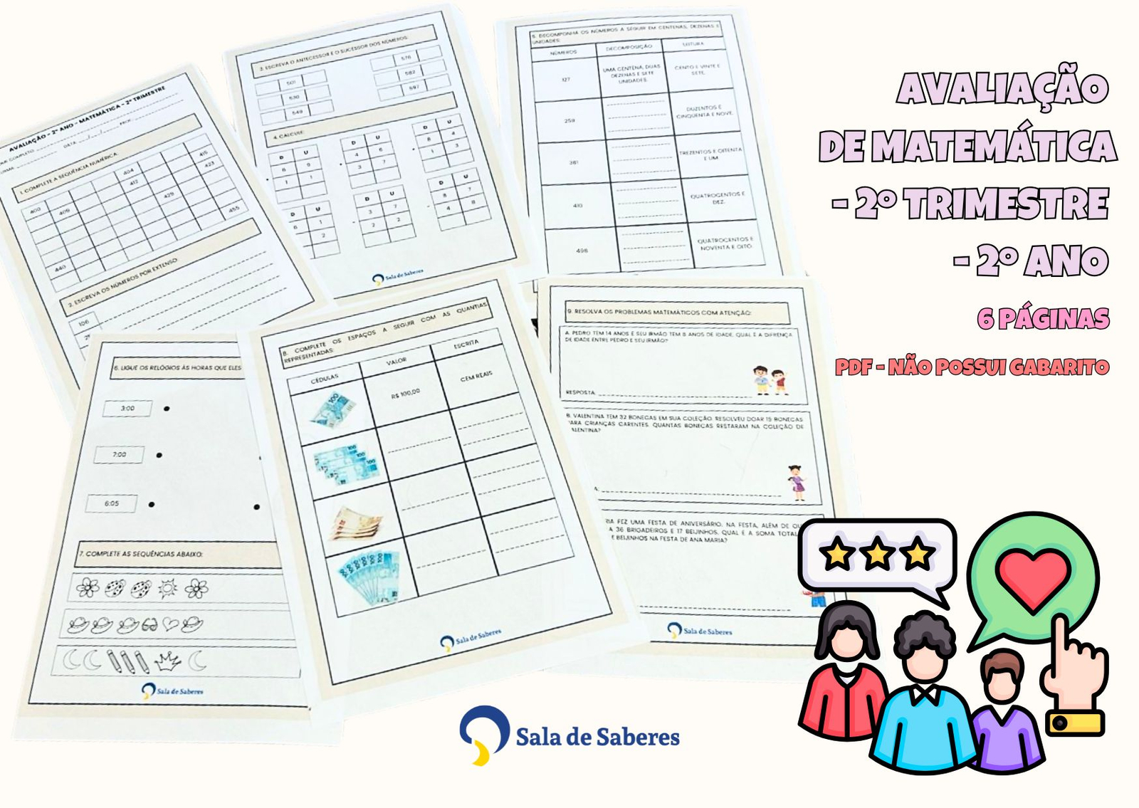 Preview de Avaliação de Matemática - 2º ano (2º Trimestre)