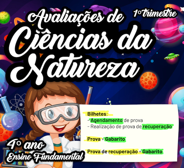 Imagem de Avaliações de Ciências da Natureza - 4º ano -1º Trimestre