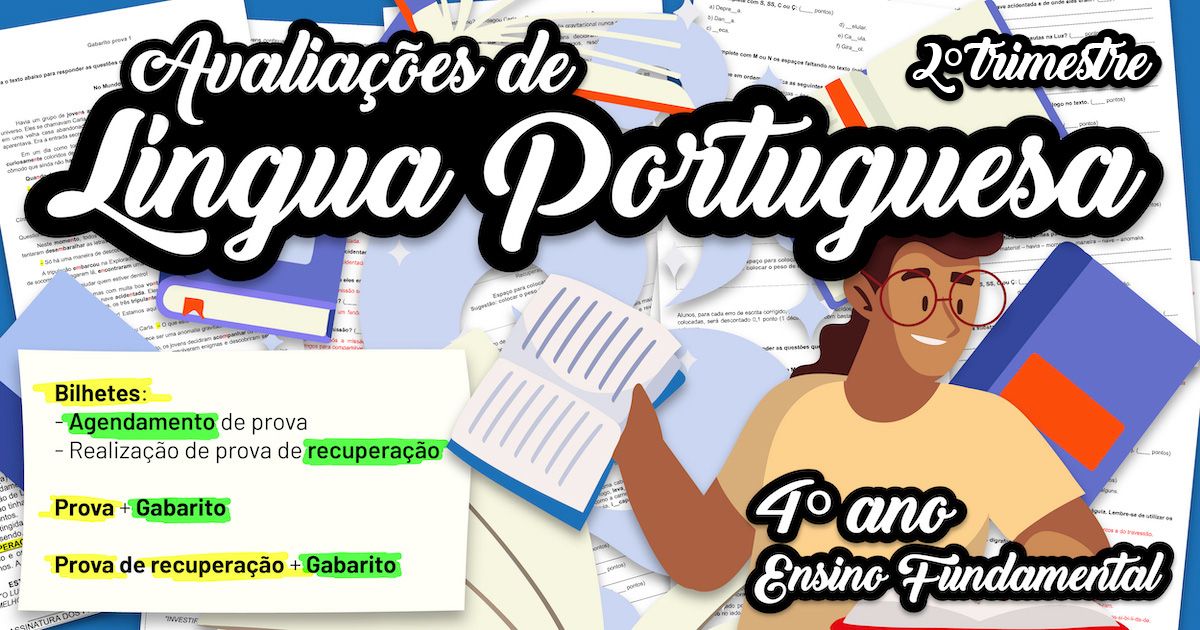 Preview de Avaliações de Língua Portuguesa - 4º ano - 2º Trimestre