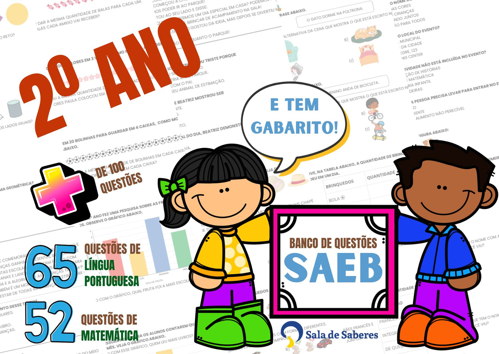 Imagem de Banco de Questões SAEB – 2º Ano - LP e Matemática