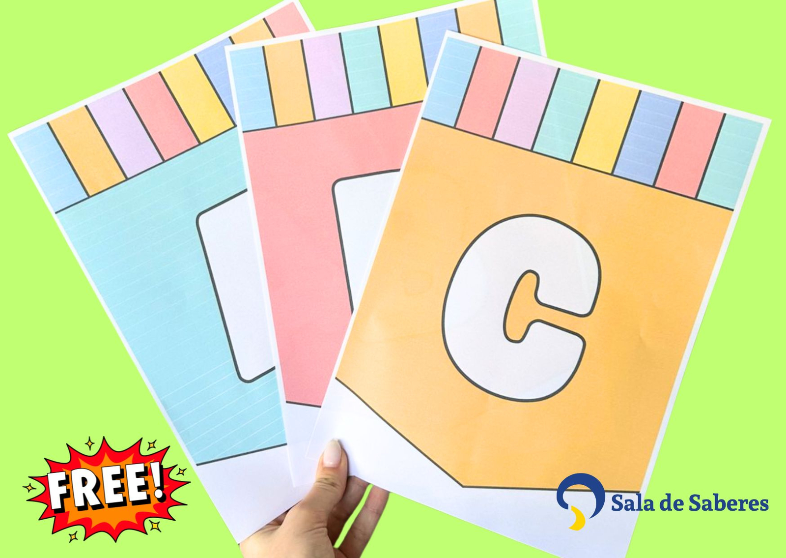 Imagem de Bandeirinhas Educativas do Alfabeto para Decorar e Ensinar