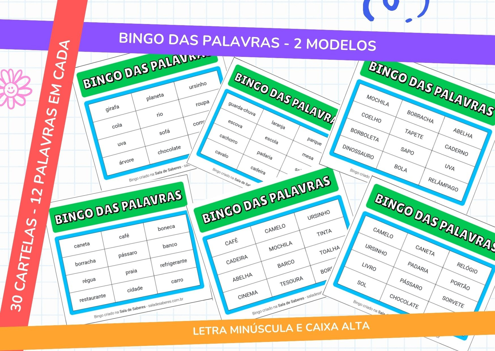 Imagem de Bingo das palavras - 30 cartelas