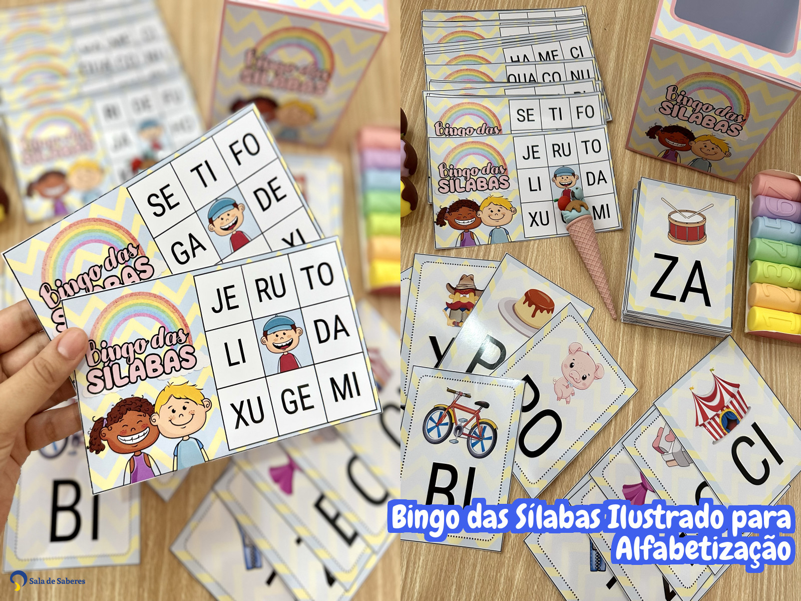 Preview de Bingo das Sílabas Simples Ilustrado para Alfabetização