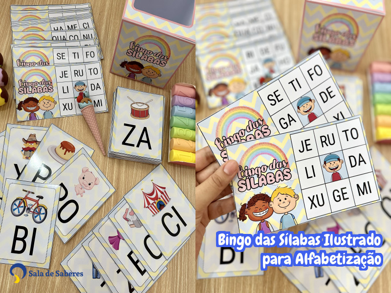 Imagem de Bingo das Sílabas Simples Ilustrado para Alfabetização