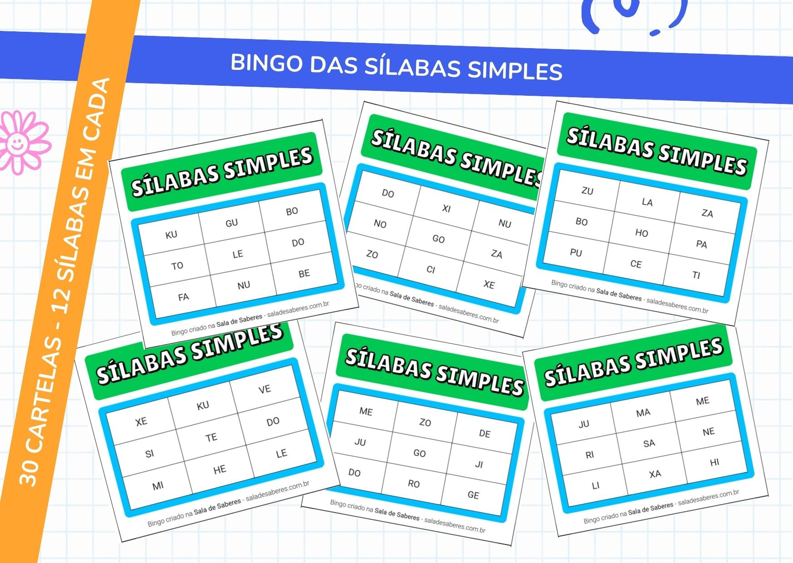 Preview de Bingo das Sílabas Simples