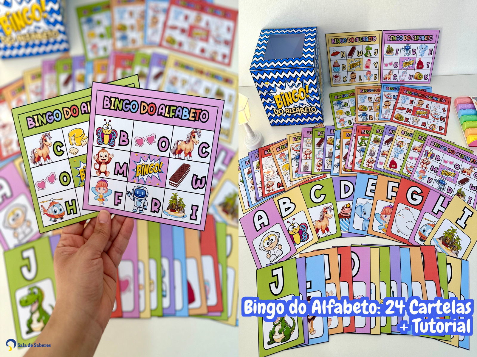 Preview de Bingo do Alfabeto: 24 Cartelas + Tutorial