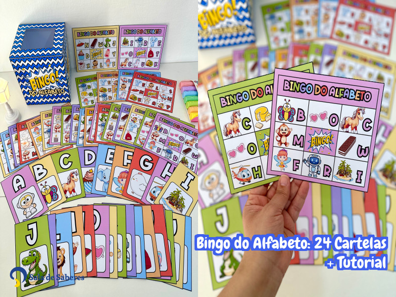 Imagem de Bingo do Alfabeto: 24 Cartelas + Tutorial