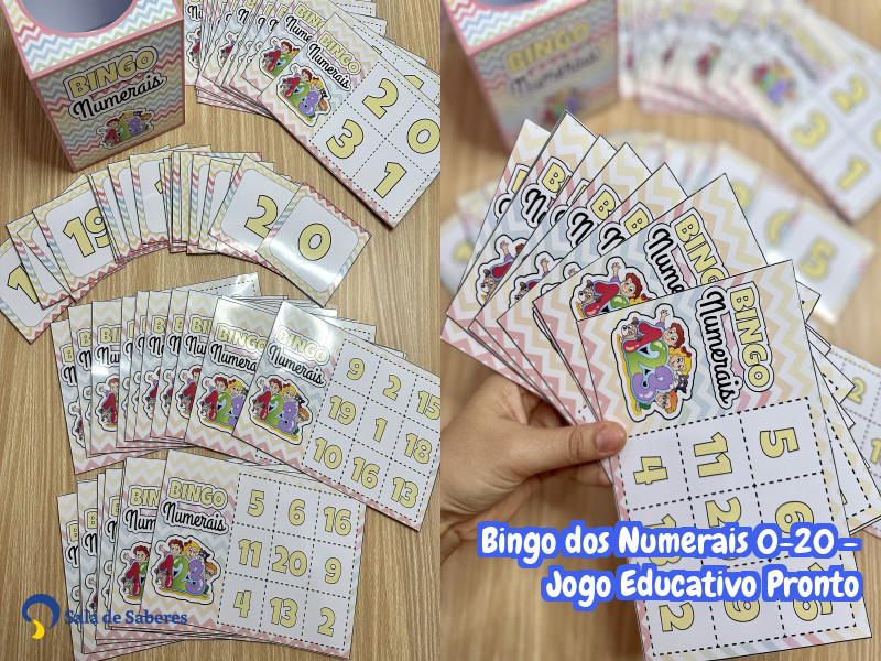 Imagem de Bingo dos Numerais 0-20 - Jogo Educativo 