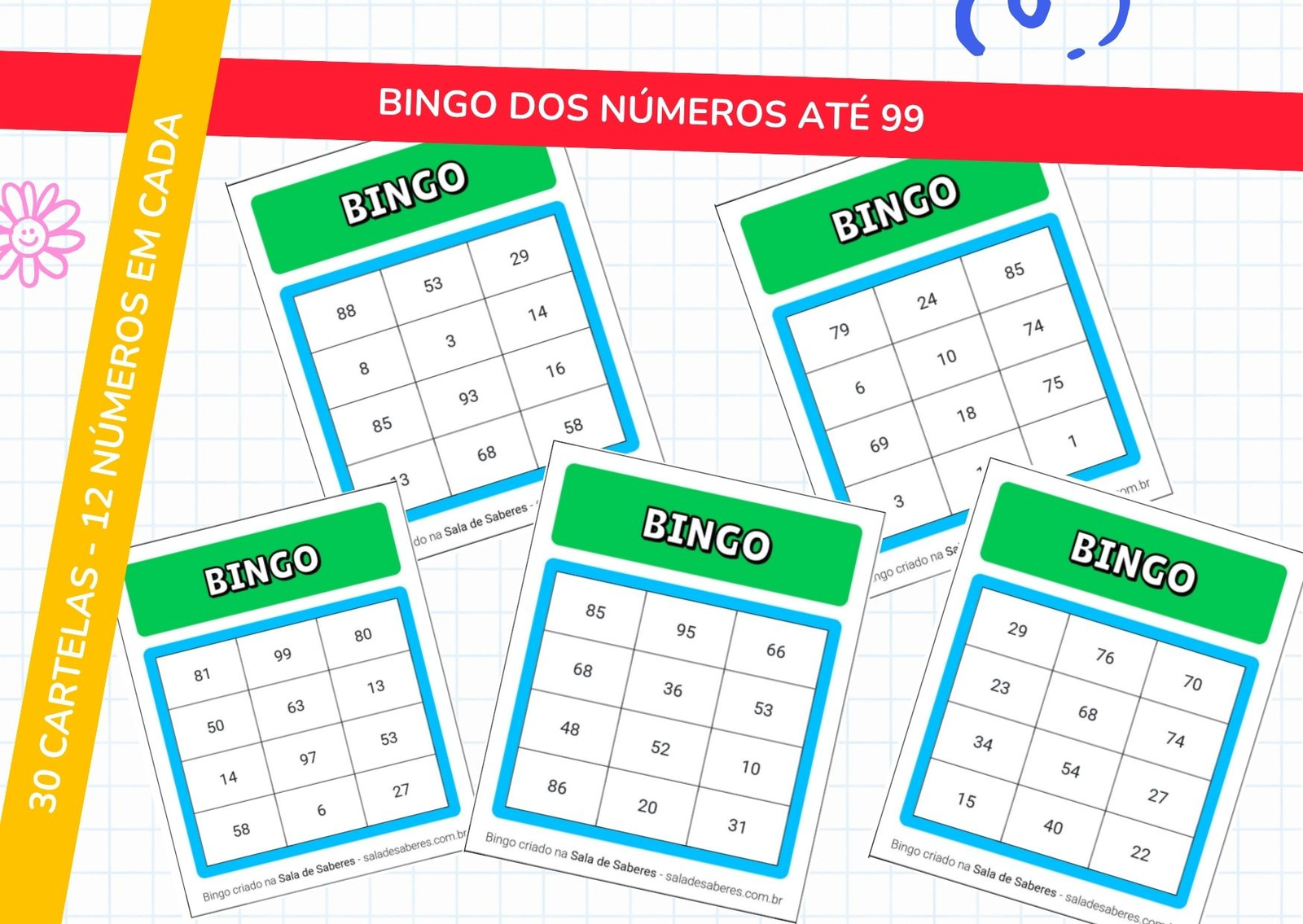 Preview de Bingo dos números até 99