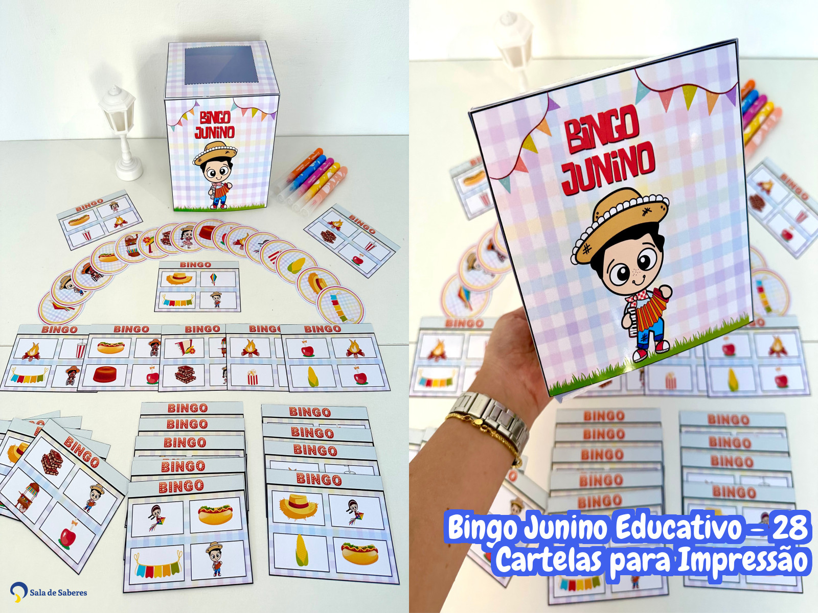 Preview de Bingo Junino Educativo - 28 Cartelas para Impressão