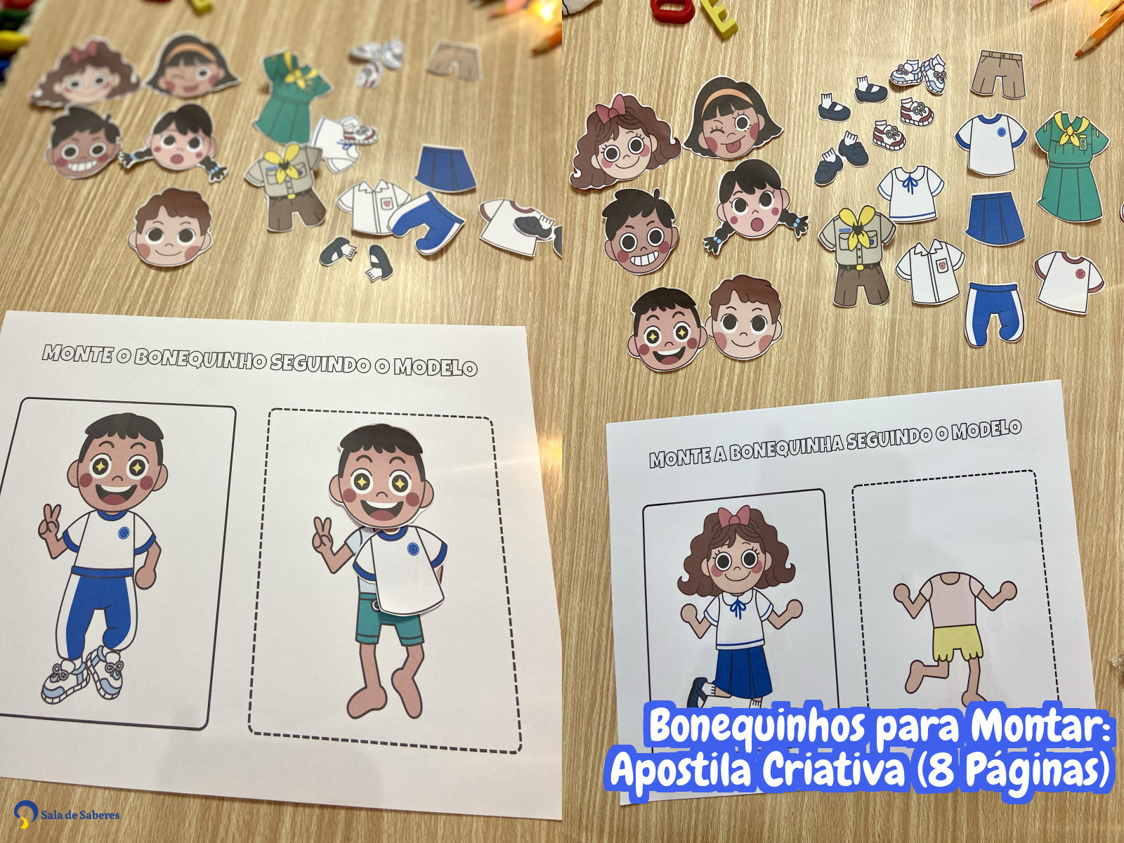 Preview de Bonequinhos para Montar: Apostila Criativa (8 Páginas)