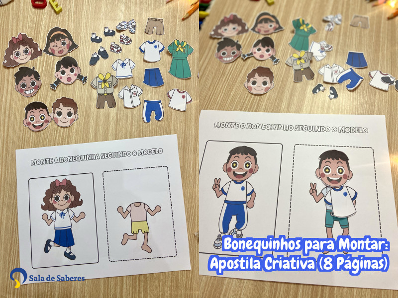 Imagem de Bonequinhos para Montar: Apostila Criativa (8 Páginas)