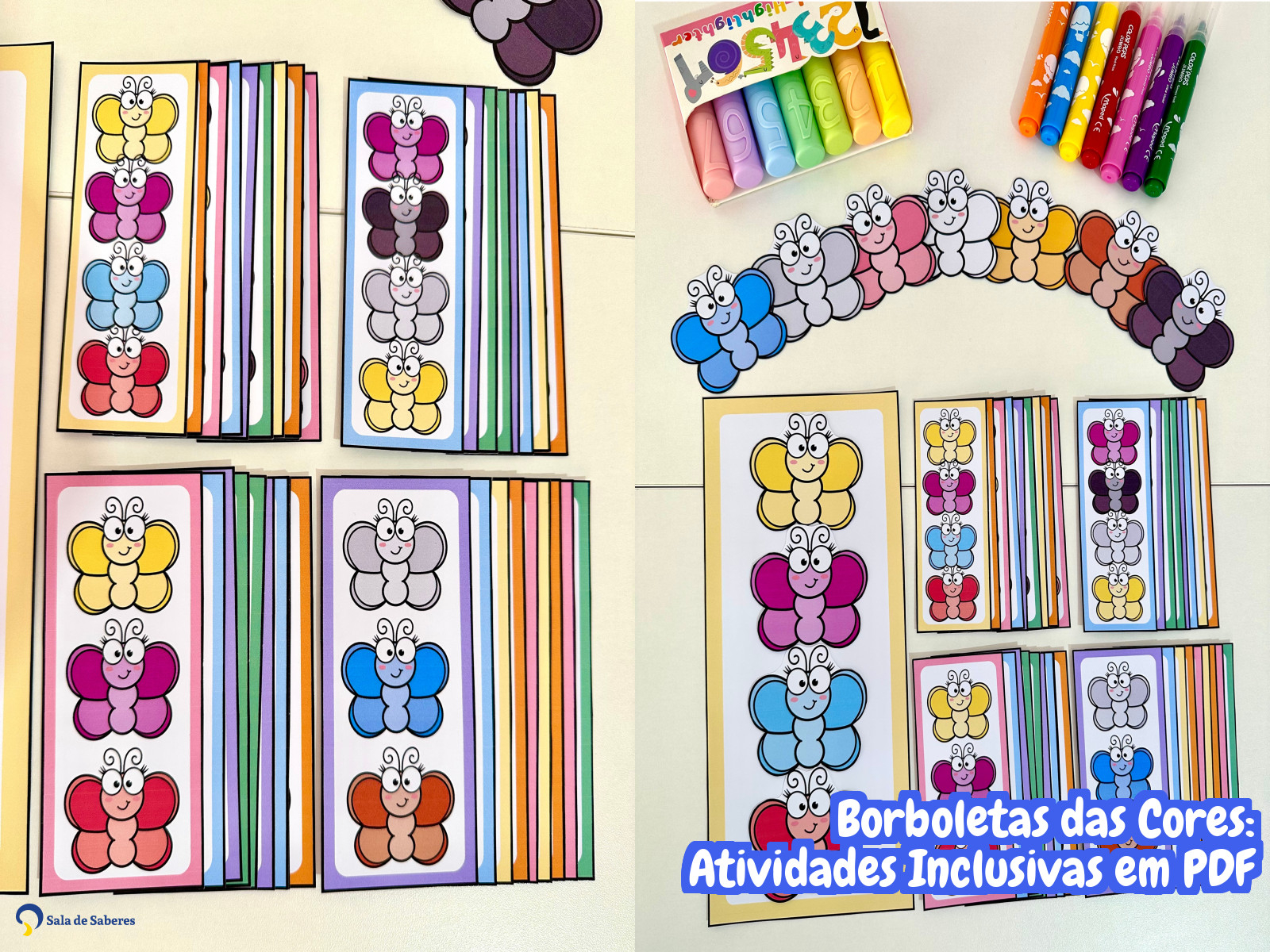 Preview de Borboletas das Cores: Atividades Inclusivas em PDF