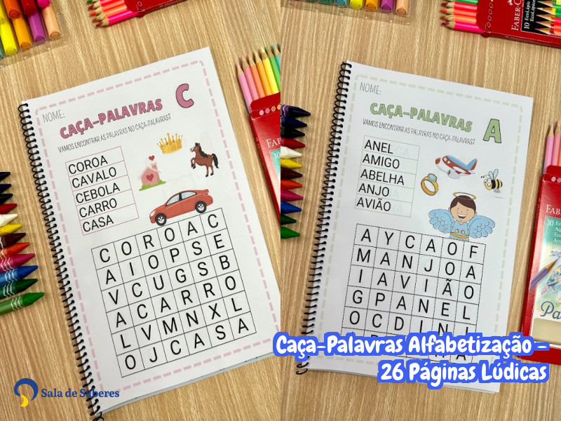Imagem de Caça-Palavras Alfabetização - 26 Páginas Lúdicas