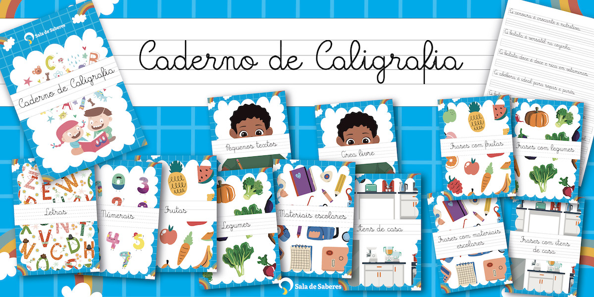 Preview de Caderno de Caligrafia - Letras - Numerais - Frases - Textos