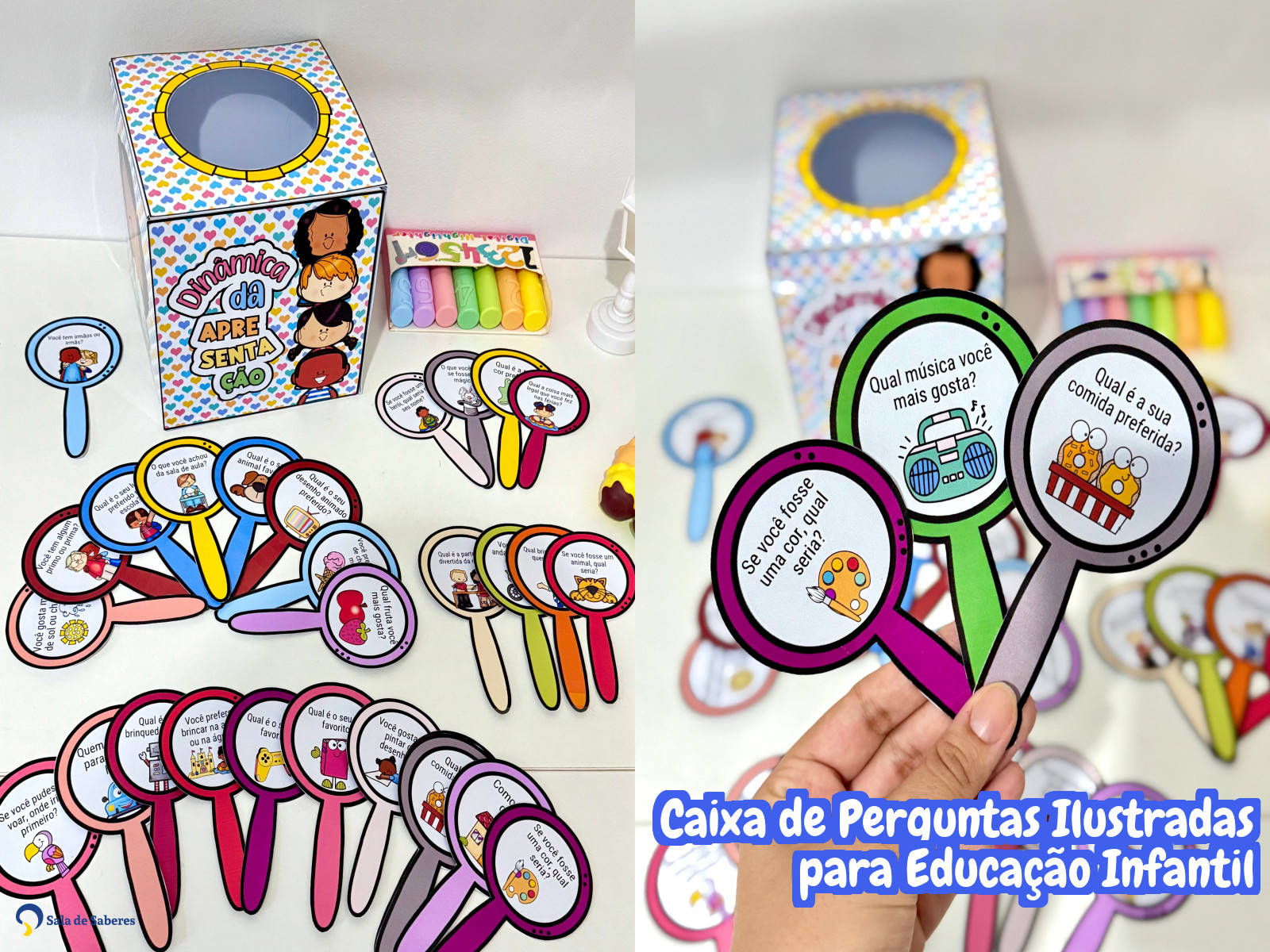 Preview de Caixa de Perguntas Ilustradas para Educação Infantil