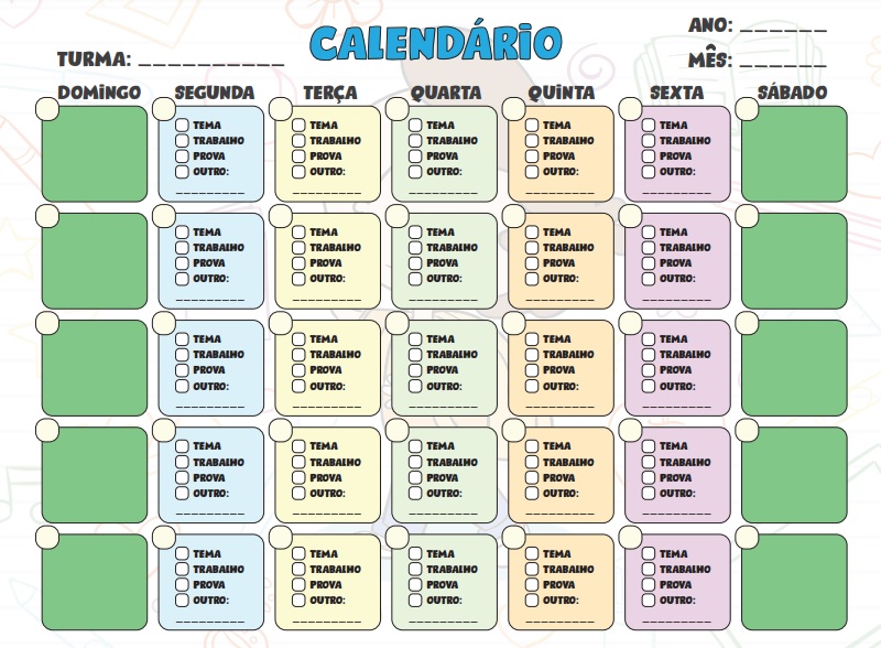 Imagem de Calendário Escolar Interativo