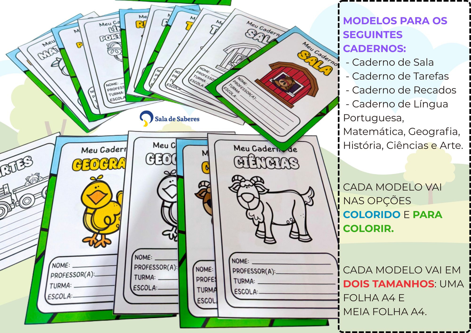 Preview de Capas de caderno - Tema Fazendinha