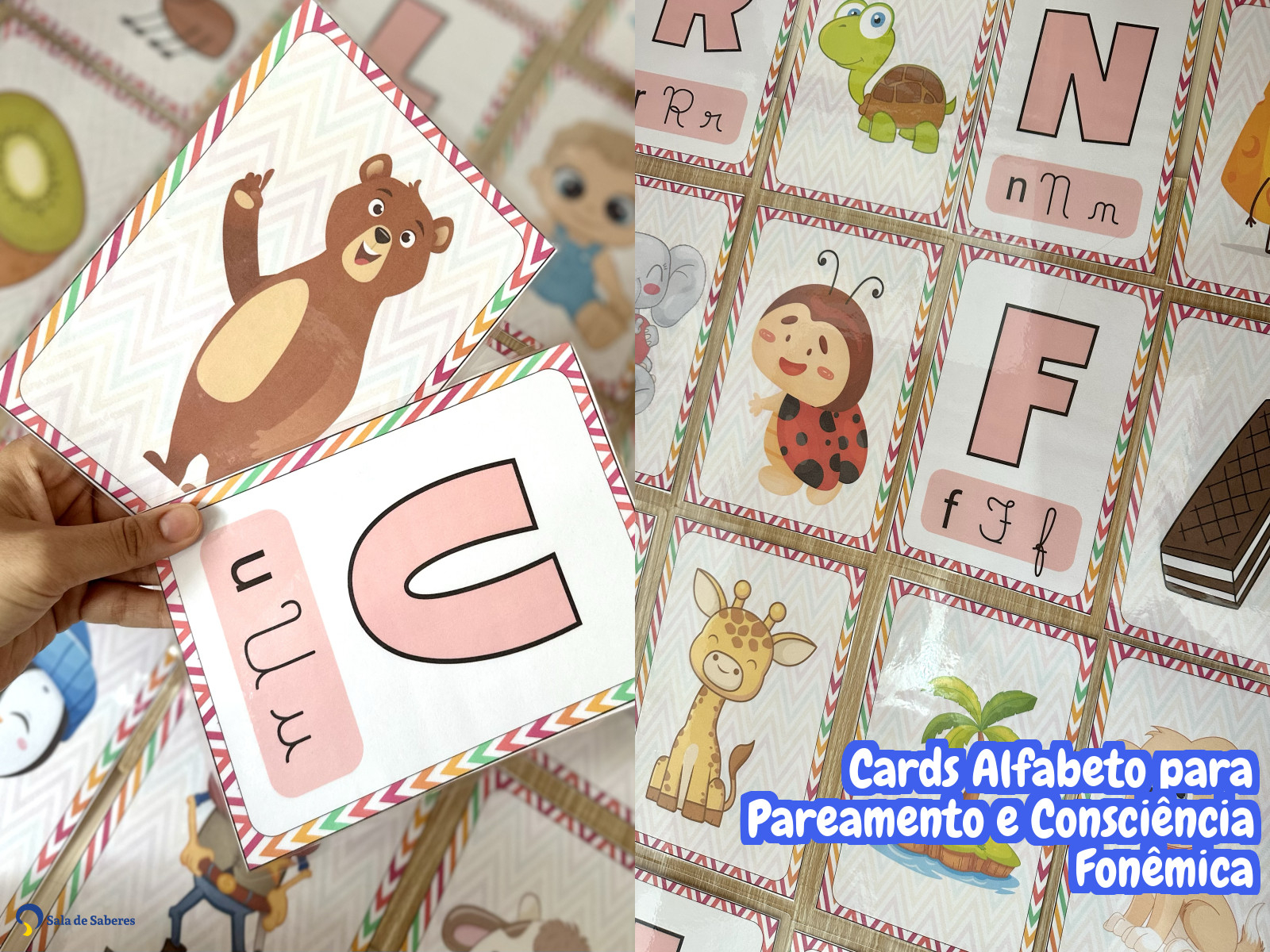 Preview de Cards Alfabeto para Pareamento e Consciência Fonêmica
