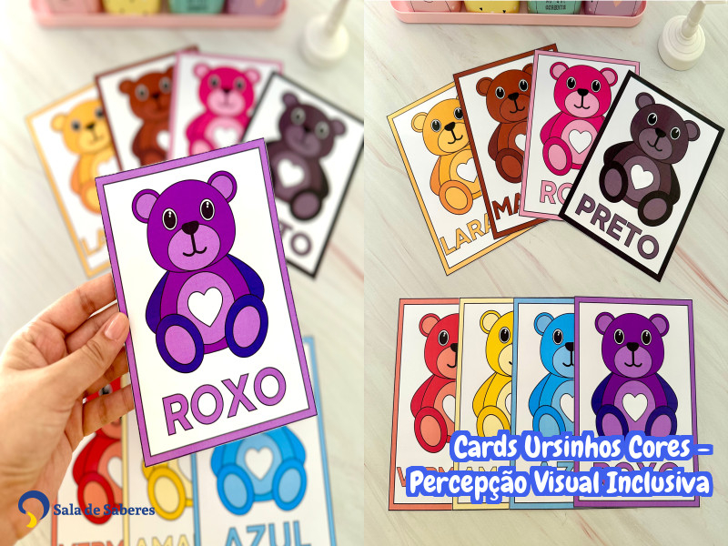 Imagem de Cards Ursinhos Cores - Percepção Visual Inclusiva