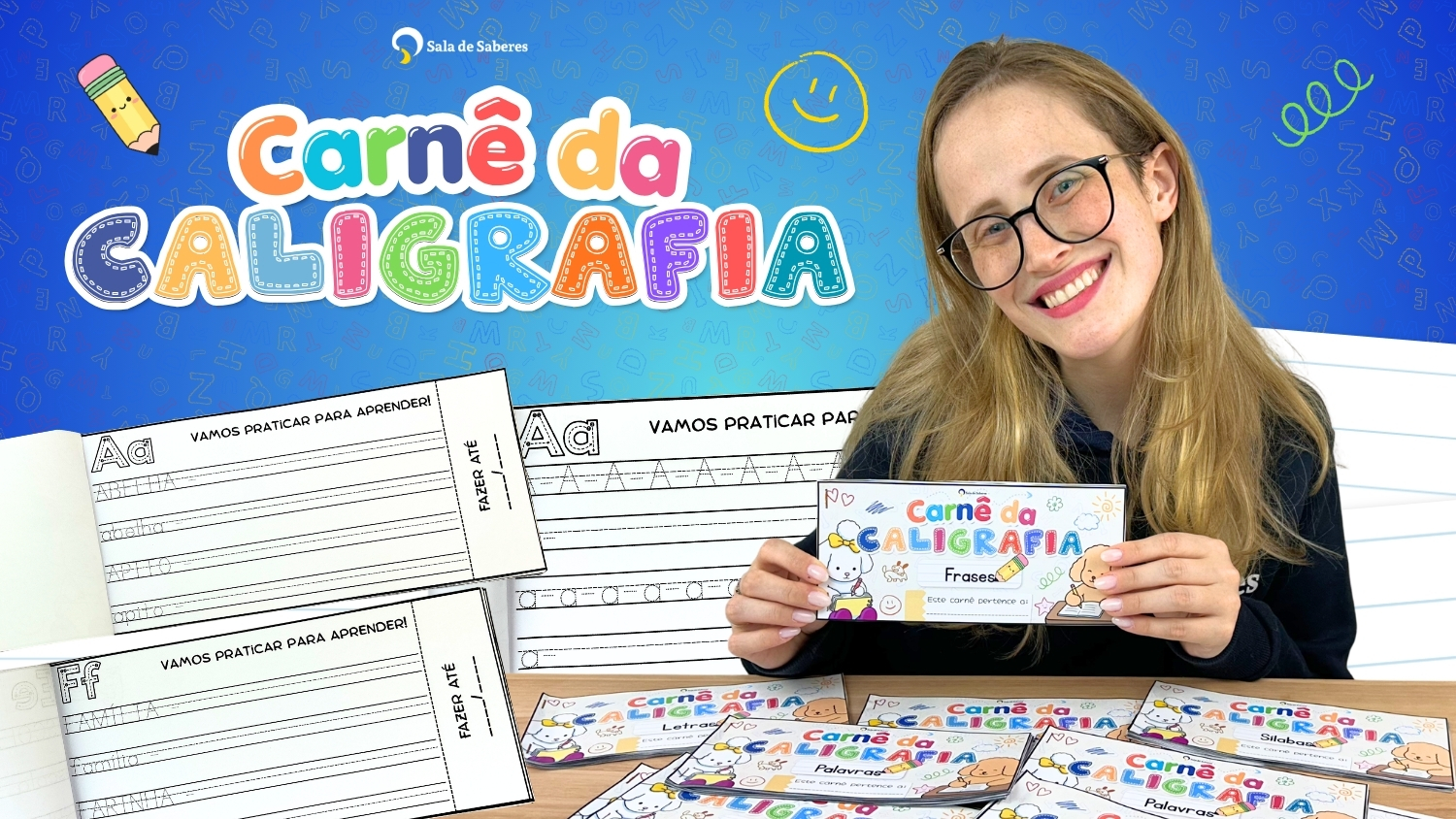 Preview de Kit de Carnês da Caligrafia em Letra de Imprensa