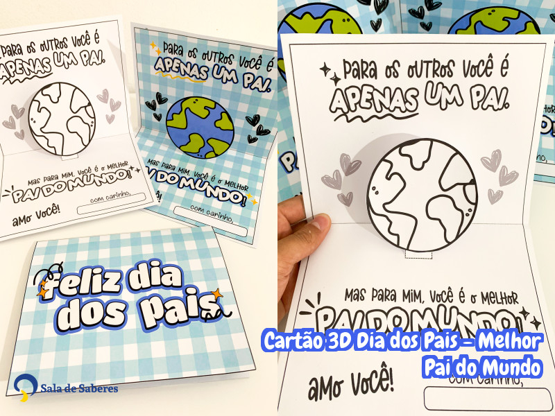 Imagem de Cartão 3D Dia dos Pais - Melhor Pai do Mundo