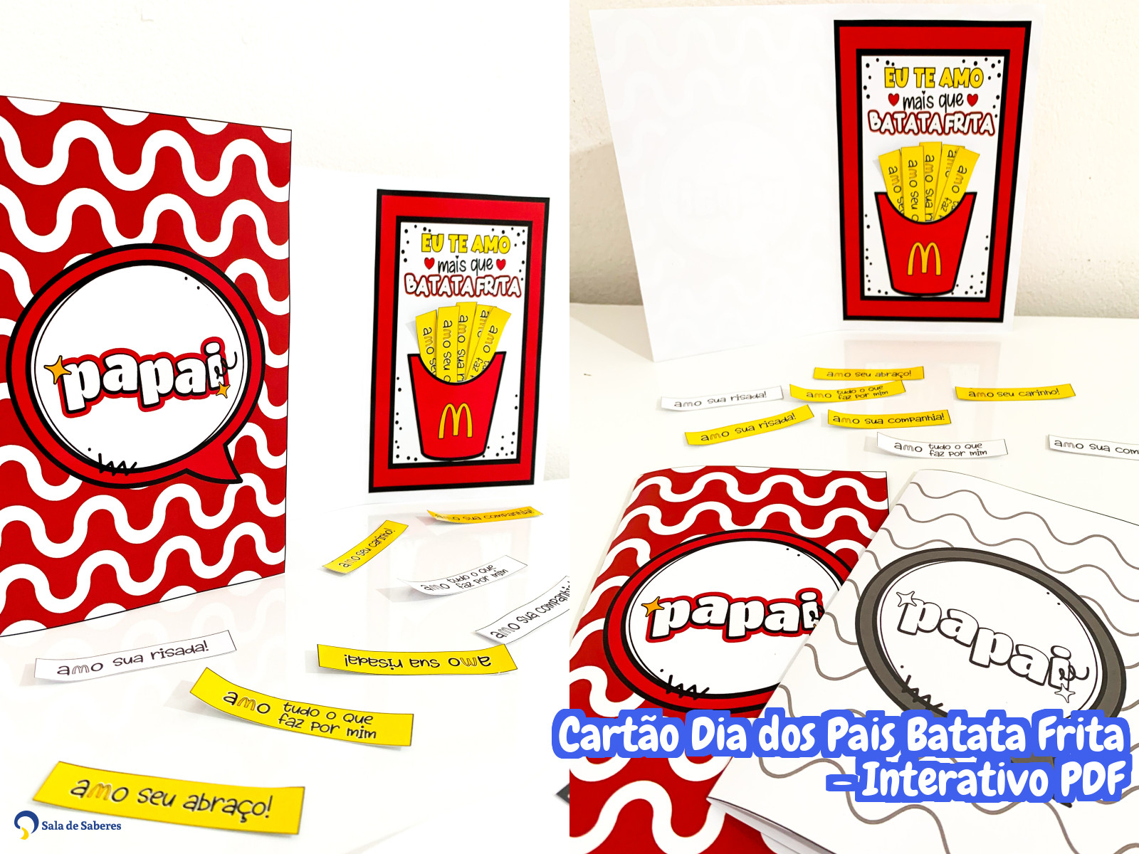 Preview de Cartão Dia dos Pais Batata Frita - Interativo PDF