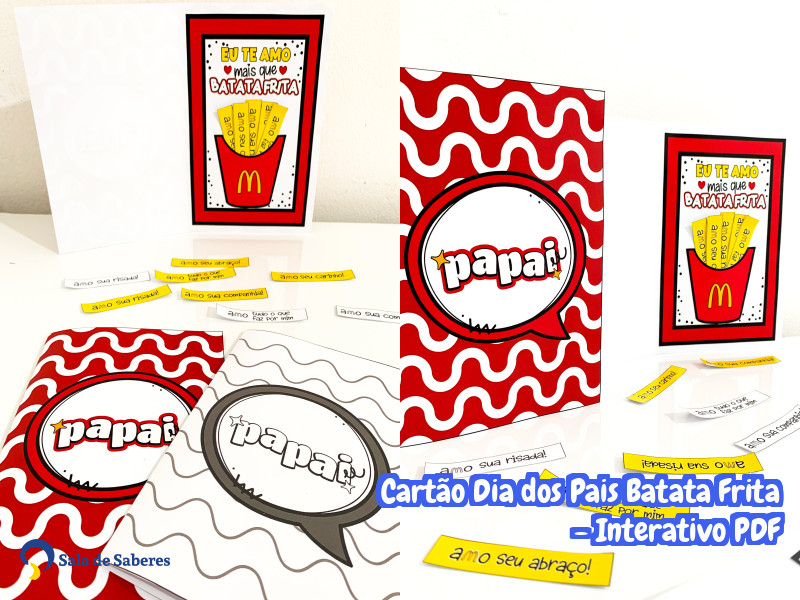 Imagem de Cartão Dia dos Pais Batata Frita - Interativo PDF