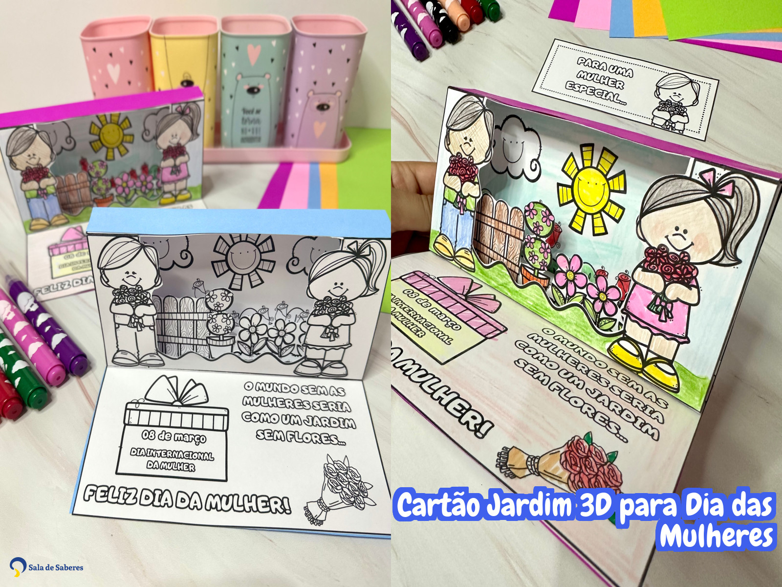 Preview de Cartão Jardim 3D para Dia das Mulheres