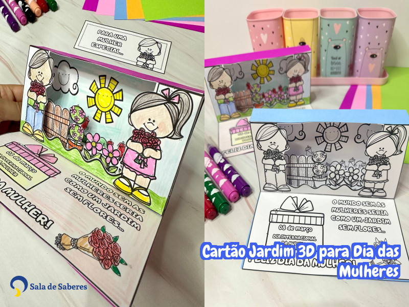 Imagem de Cartão Jardim 3D para Dia das Mulheres